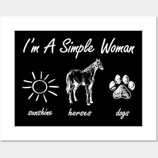 I'm A Simple Women Horses Dogs Posters and Art